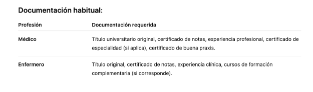 diferencia medico y enfermero en proceso homologacion de titulos